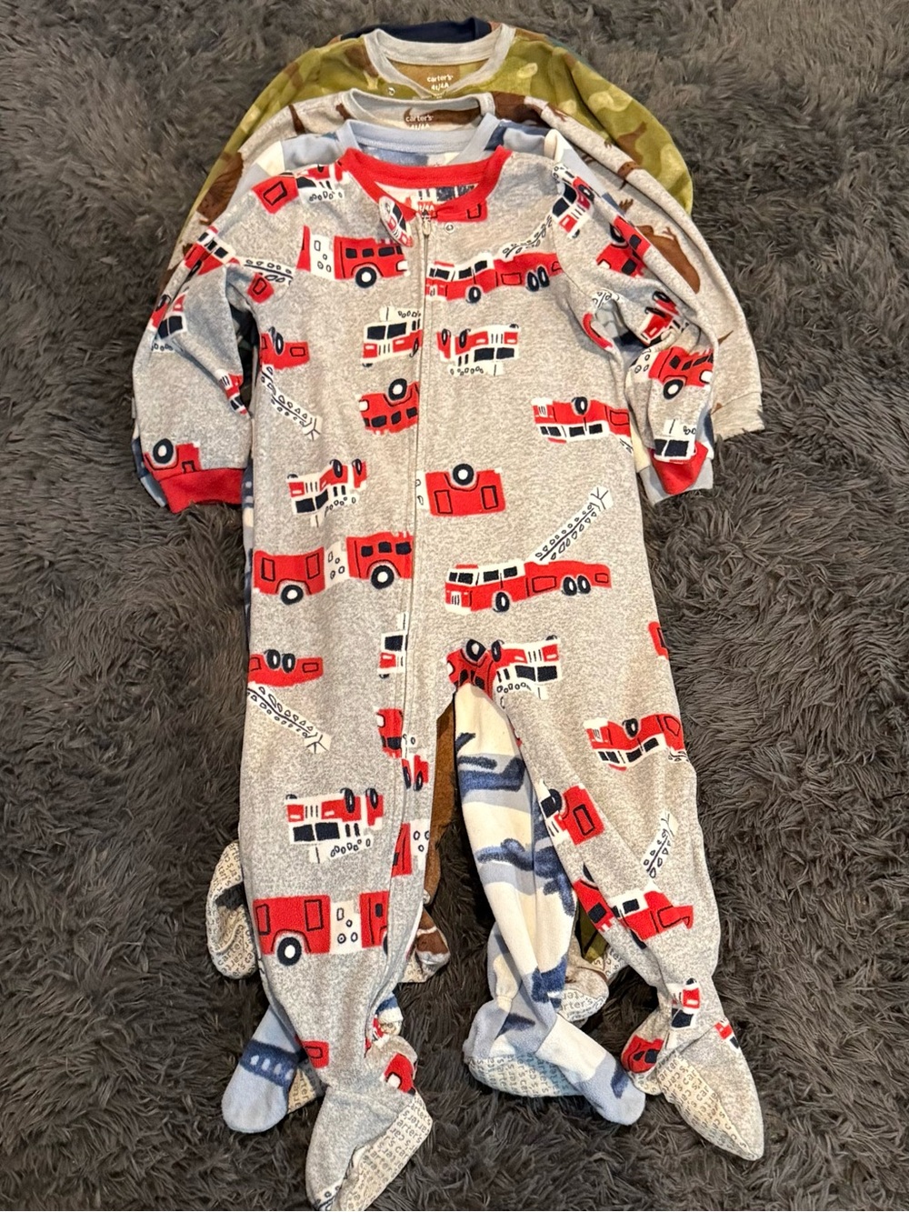 Bundle of 5 Carter's Footed Pajamas
